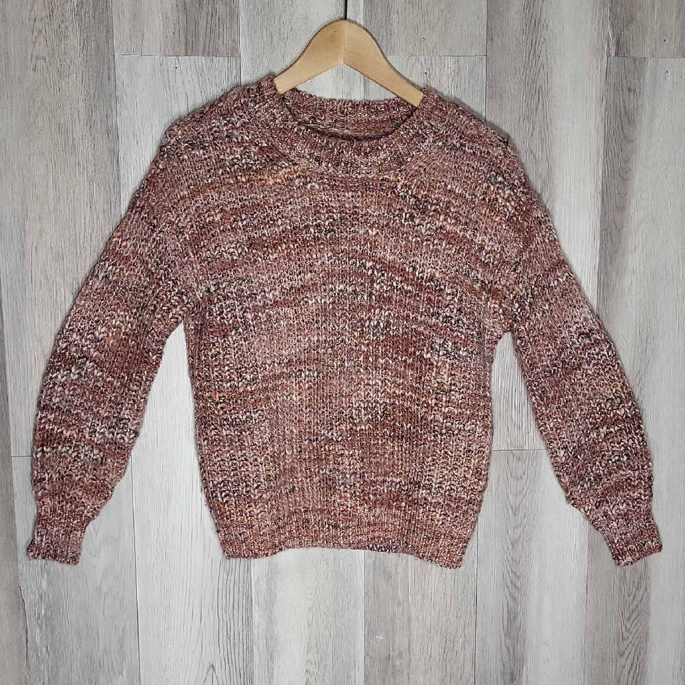 Loft Wool Blend‎ Knit Sweater Italian Yarn Womens Small Petite Cozy Timeless